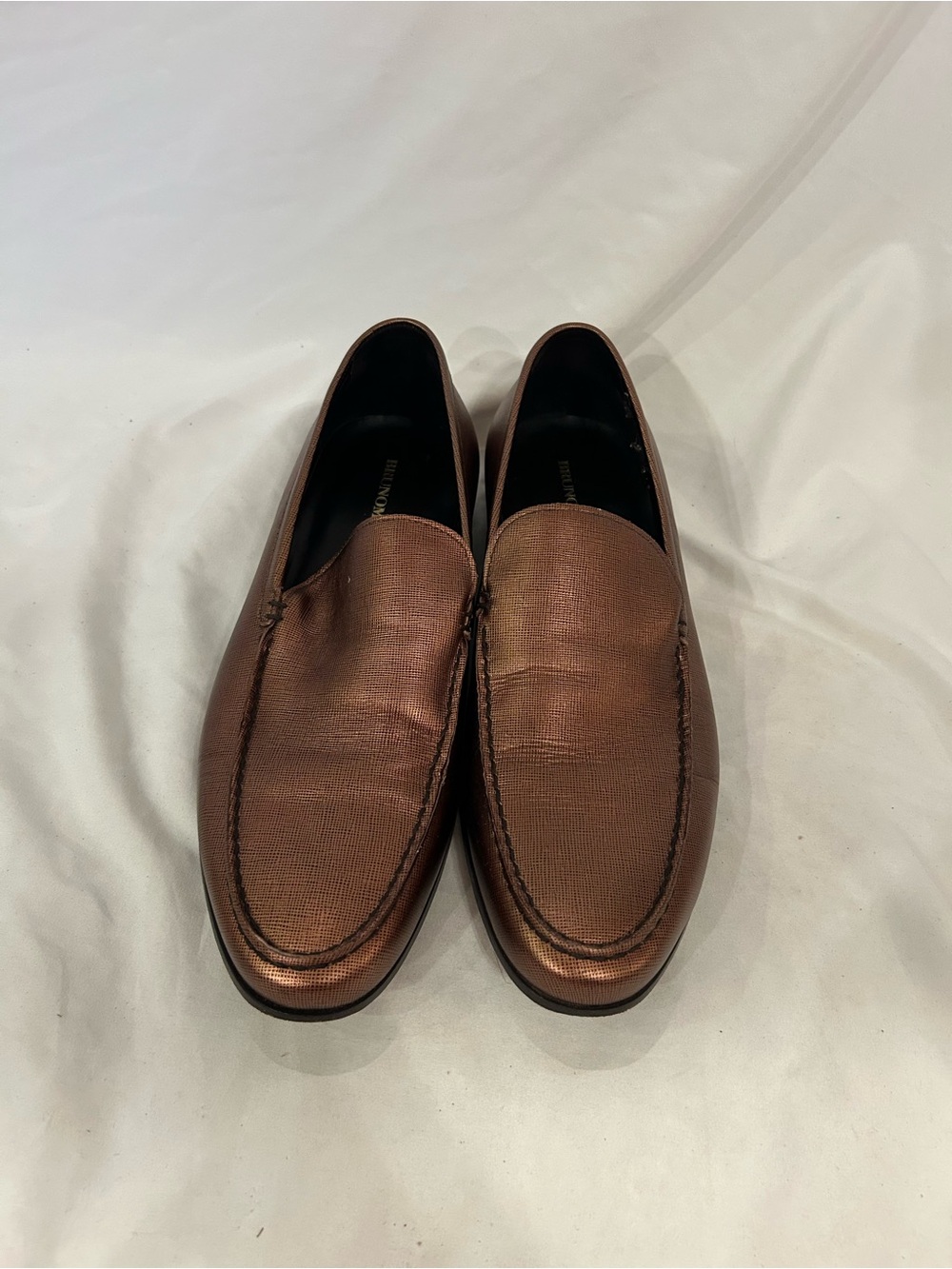Bruno Magli Men’s Textured Slip On Loafers Sz 9 Bronze